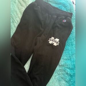 MISSISSIPPI STATE Champion REVERSE WEAVE Jogger Pants BLACK Men's MEDIUM